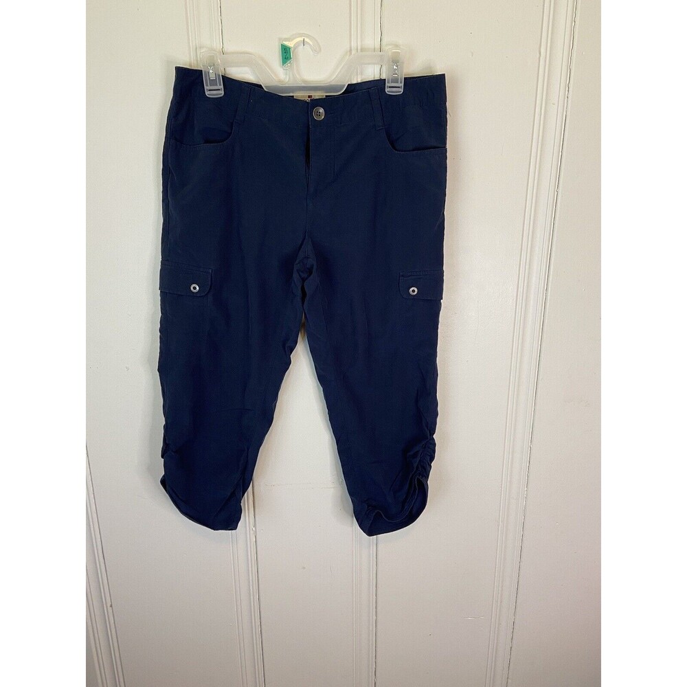 Woolrich Blue Womens Capri Cargo Pockets Hiking Outdoors Pants Size 8